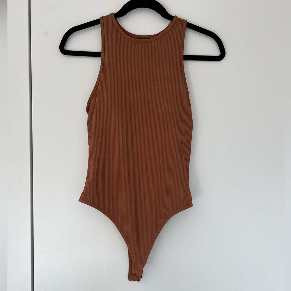 Klassy Network High Neck Bramisuit, Size Small, Rust Color